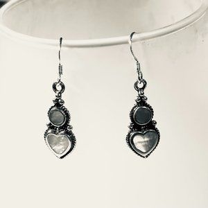 NEW Earrings Mother of Pearl 925 Sterling Silver IMPORTED ARTISAN